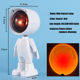 Robot Atmosphere Light 360° Sunset Red Lamp Stepless Dimming Projector Night Lamp Network Red Selfie Light For Wall Decoration