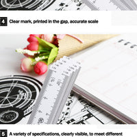 Multi-function fan-shaped scale folding fan drawing ruler multi-scale design drawing tool for architectural clothing design