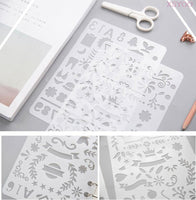 24PCS Hollow Template Lace Ruler Painting Template For Kids School Handmade DIY Material Photo Album Decor Accessories