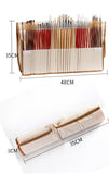 36/38 pcs Paint Brushes Set with Canvas Bag Case Long Wooden Handle Synthetic Hair Oil Acrylic Watercolor Painting Art Supplies