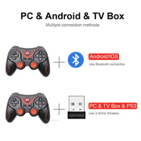 AOOKGAME  Wireless Bluetooth 3.0 Game Controller Terios T3/X3 For PS3/Android Smartphone Tablet PC With TV Box Holder T3+ Remote Gamepad