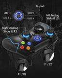 AOOKGAME  Gamepad Wireless Joystick For Android Smart TV Box Gamepad For Android Phone PC PS3 Joypad (Blue+Red)