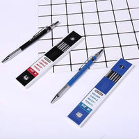 New 2MM 2B Lead Holder Automatic Mechanical Drafting W/Sharpener Head+12PCs Leads For Student Drawing Sketch Write Art Supplies