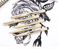 BAOKE 5pcs/set Micron Needle Drafing Pen Waterproof drawing Pen 005 01 03 05 07 Art Markers for Sketch design sketch sign