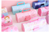 Multi-function Pencil Case 3 Layer Pen Box Large Capacity Pencilcase Stationery Box for Girls Password Lock School Supplies