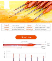 Premium Quality Detail Paint Brush Set Miniature Hook Line Pen For Acrylic Watercolor Oil Drawing Model Airplane Kits