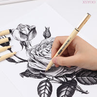 BAOKE 5pcs/set Micron Needle Drafing Pen Waterproof drawing Pen 005 01 03 05 07 Art Markers for Sketch design sketch sign