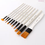 Professional 10Pcs Paint Brushes Set Add Carrying Case Nylon Hair Brush for Artists Acrylic Oil Watercolor Gouache Art Supplies