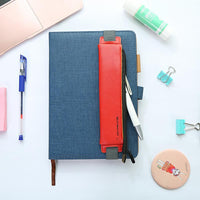 Mini 6 Colors Pu Leather Pencil Bag Elastic Buckle Pencil Case Easy Carrying Pen Bag For Book Notebook Students Art Supplies