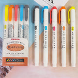 5Pcs/Set Zebra Mildliner Pen Mild Liner Double Headed Highlight Pen Drawing Marker Pens Scribble Stationery