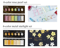 Kuretake Solid Watercolor Paint Starry Sky/Pearl/Gem Color Metallic Watercolor Paint Set for Painting Art Supplies
