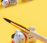 Ceramic creative paint brush pen holder cat shape pen shelf display stand craft decoration acrylic painting art supplies