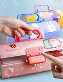 New Cute Three Layers Password lock Pencil Case Large Capacity Multi-function Stationery Box For School Students Art Supplies