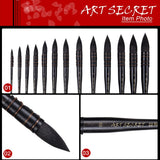 Professional Squirrel Hair Black Handle Round Brushes Set High Quality Art Painting Brush for Artistic Watercolor Gouache