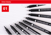 9Pcs/Set Needles Fine liner Brush Pen Sketch Drawing Fiber Pen For Designer Architect Artist Comics office waterpfoof