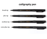 Black Ink Calligraphy Hand Lettering Pens Brush Lettering Pens Art Markers for Writing Drawing Sketch Pen