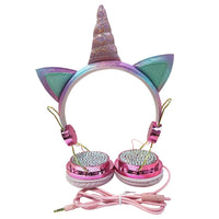 AOOKGMGE Cute Unicorn Wired Headphone With Microphone Girls Daugther Music Stereo Earphone Computer Mobile Phone Headset Kid Gift, or box