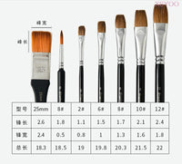 8Pcs Wool/Wolf/Nylon Hair Paint Brush Iron box Wooden Handle Artist Paint Brushes Set For Watercolor Oil Acrylic