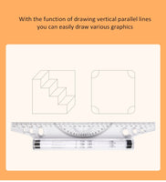 30cm multifunctional drawing ruler parallel ruler student architect design drawing angle balance ruler school supplies