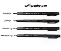 4 Pcs/lot Fine Fiber Signature  pen Chinese Japanese Calligraphy Brush Pen Art Craft Supplies Office School Writing Tools