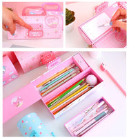 Multi-function Pencil Case 3 Layer Pen Box Large Capacity Pencilcase Stationery Box for Girls Password Lock School Supplies