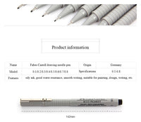 Faber Castell 9pcs Needle Pen Pigment Liner Neelde Water-proof Drawing Pen Pigma Micron Marker Pen for Sketch Hook Pen Sign Pen