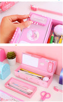 Multi-function Pencil Case 3 Layer Pen Box Large Capacity Pencilcase Stationery Box for Girls Password Lock School Supplies