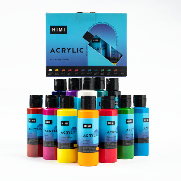 Himi 12 Colors 60ml Beginner Canned Paint Colour Acrylic Paint Artist