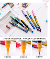 GN 6/12/18/24Colors Acrylic Paint Marker Pen 0.7-2.0Tips Metallic Marker Pens For Ceramic Rock Glass Porcelain Permanent Markers