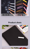 A4 black card notebook spiral wrap can tear DIY blank black paper hand-painted color lead sketchbook 80 pages of art supplies