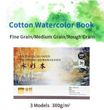 32/16/8K watercolor notebook 300g cotton pulp paper sealed on all sides,medium thickness and fine lines, portable art supplies