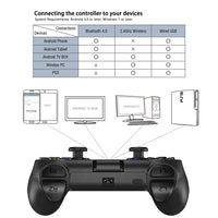 Bluetooth 4.0 and 2.4GHz Wireless Gamepad Mobile Game Controller for Android / PC / SteamOS PUBG Call of Duty COD