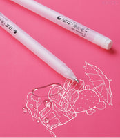 5Pcs 1.0MM White Highlight Pen Student Sketch Drawing Graffiti Art Markers Comic Design Hook Liner Pen Stationery Art Supplies