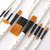 Professional 10Pcs Paint Brushes Set Add Carrying Case Nylon Hair Brush for Artists Acrylic Oil Watercolor Gouache Art Supplies