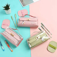 Korea Transparent Pencil Bag Pencil Case Multifunction Pencilcase Cosmetic Bag For kid Pen Box Tools Storage School Supplies