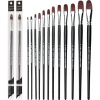 Nylon Hair Black Wooden Handle Paint Brushes Artistic Professional Watercolor Paint Brush For Acrylic Oil Painting Art Supplies