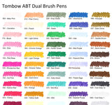 Japan TOMBOW AB-T Calligraphy Twin Art Brush Pen Profession Water Marker Pen for handwriting Lettering Bullet Card Making