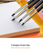 Silicone pen 5pcs/set of blank liquid special pen watercolor oil painting acrylic modeling pen painting texture highlight brush