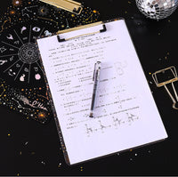 Creative laser starry sky folder A4 backing acrylic splint transparent feather clipboard bronzing folder school supplies