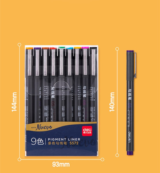 9 color hook line pens set needle tube pen comic pen for art