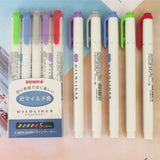 5Pcs/Set Zebra Mildliner Pen Mild Liner Double Headed Highlight Pen Drawing Marker Pens Scribble Stationery