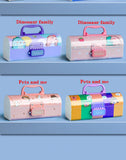 New Cute Three Layers Password lock Pencil Case Large Capacity Multi-function Stationery Box For School Students Art Supplies