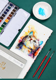 32K Watercolor book 300g cloth art cover portable travel sketching hand-painted blank graffiti painting book art supplies