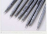 STA 9Pcs/Set Pigma Micron Needle pen Waterproof Fade Proof brush Tip Fine Liner Black Sketch Water Manga Drawing Marker Pen