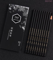 NYONI  10/12Pcs 14B Pencil Set Dedicate Charcoal Pencil Soft Medium Hard Painting Pencils Sketch Pencil Art Supplies Staionery