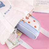 Girl heart cute pencil case simple large capacity multifunctional double layer student stationery cute school supplies