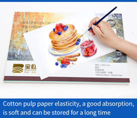 32/16/8K watercolor notebook 300g cotton pulp paper sealed on all sides,medium thickness and fine lines, portable art supplies