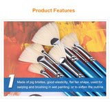 hwahong1 fan-shaped oil brush wooden long rod bristle pen watercolor gouache oil painting acrylic art special