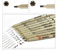 SAKURA Pigma Micron Needle Waterproof Fine Lines Black Sketch Marker Pen For Design Manga Brush Drawing manga Art Supplies