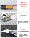 Paper cutter precision utility knife 30 degree 9mm blade carving carton craft knife multifunctional small metal knife stationery